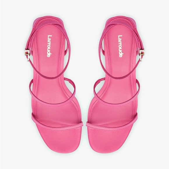 Larroude Women's Pink Strappy Sandals NIB - Picture 4 of 5
